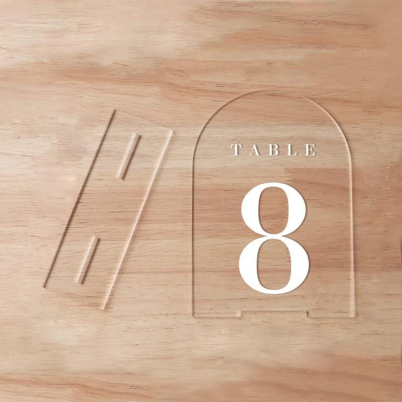 5 Set DIY Acrylic Blank Wedding Table Sign with Holder Event Party Signs Supplies for Christmas Birthday Party