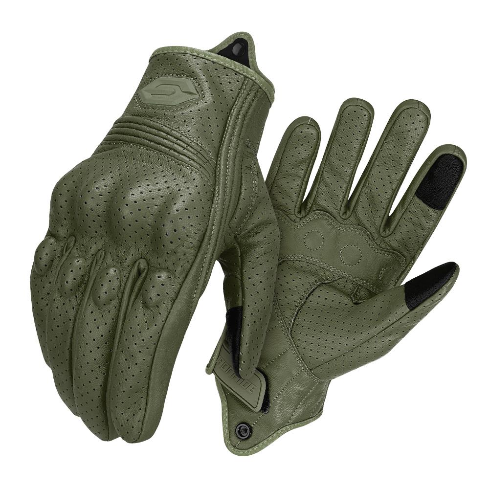 Motorcycle Gloves Breathable In Summer And Warm In Winter Off-road Motorcycle Anti Fall Touch Riding Gloves Retro Leather Gloves