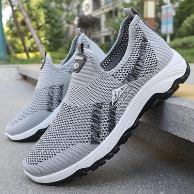 Summer New Hollow Men's Shoes Versatile Men's Lightweight Running Shoes One-pedal Mesh Hiking Shoes Comfortable Sports Shoes