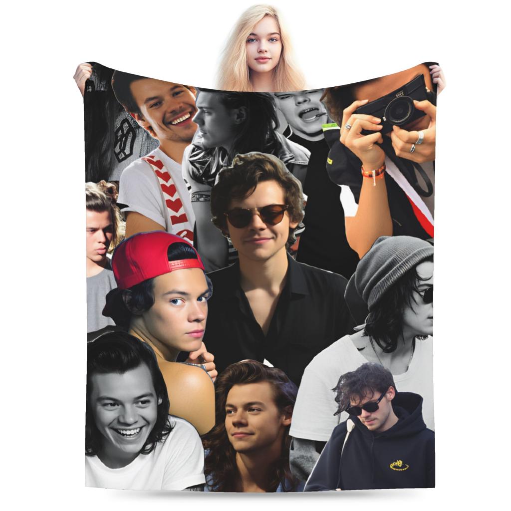 H-Harry Styles Warm Soft Blanket Girls Boys Plush Throw Blanket Graphic Living Room Flannel Bedspread Sofa Bed Cover