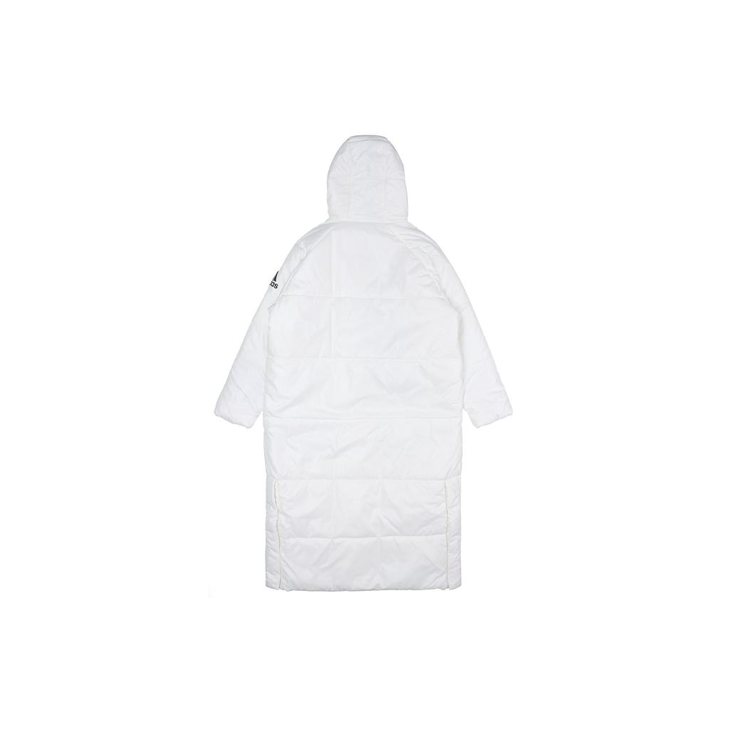 Adidas Women Casual Sports Warm Long Hooded Cotton Coat Winter White EK4814