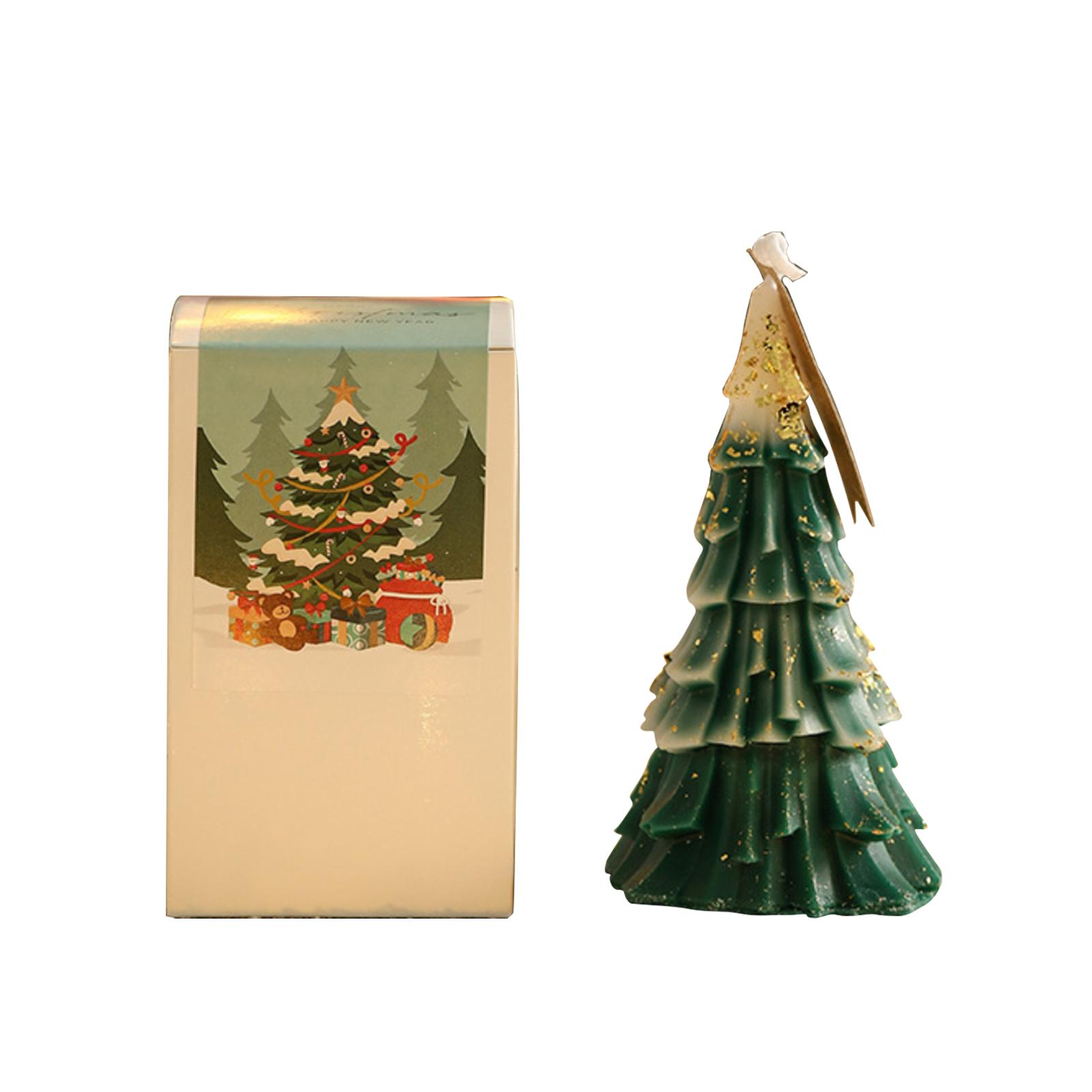 

Christmas Tree Soy Wax Scented Candle Gold Foil Creative Gift Christmas Decoration Christmas Gifts One Size зелёный