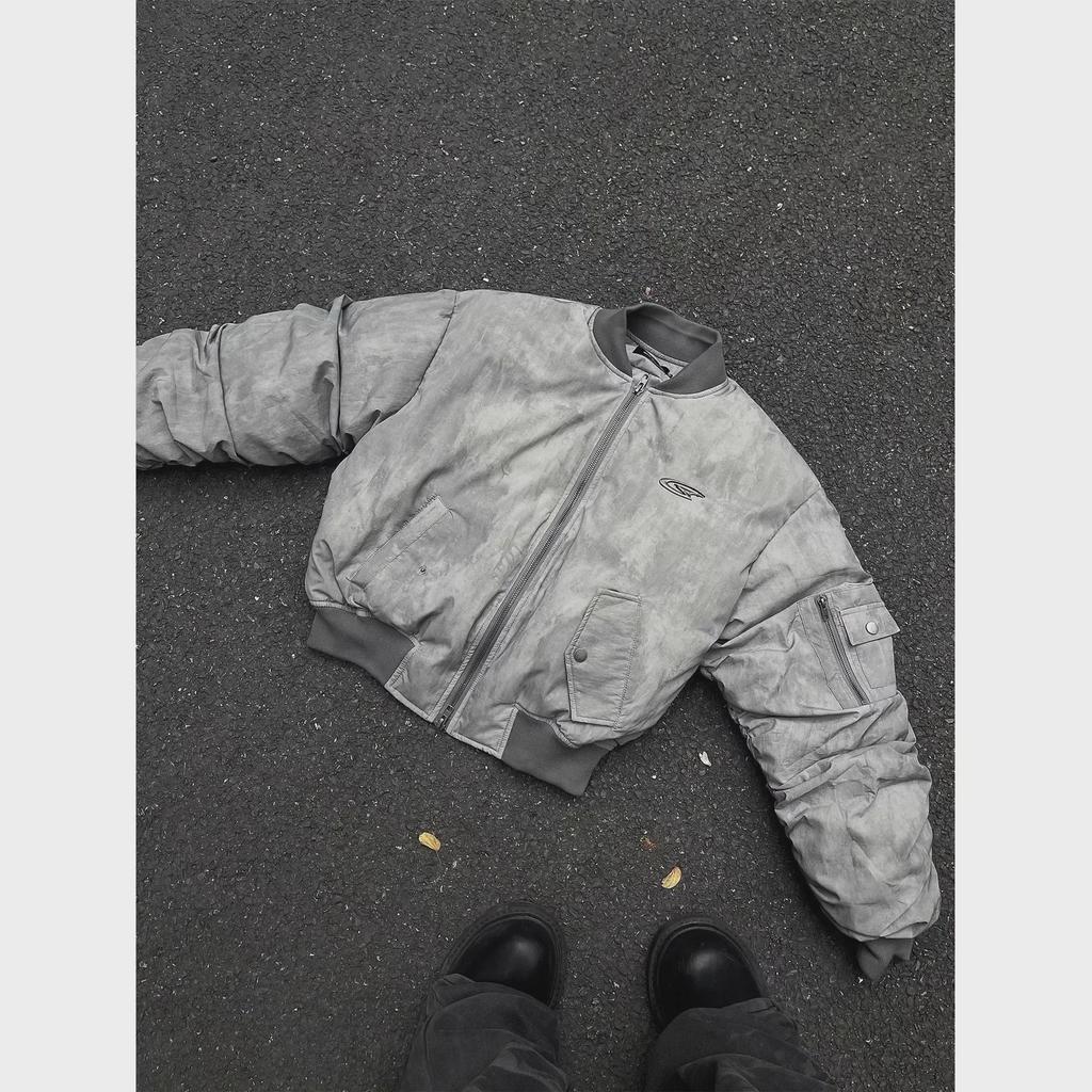 American Style Pleated Cotton Coat: Men's Winter Flight Suit, Loose Warm Baseball Jacket