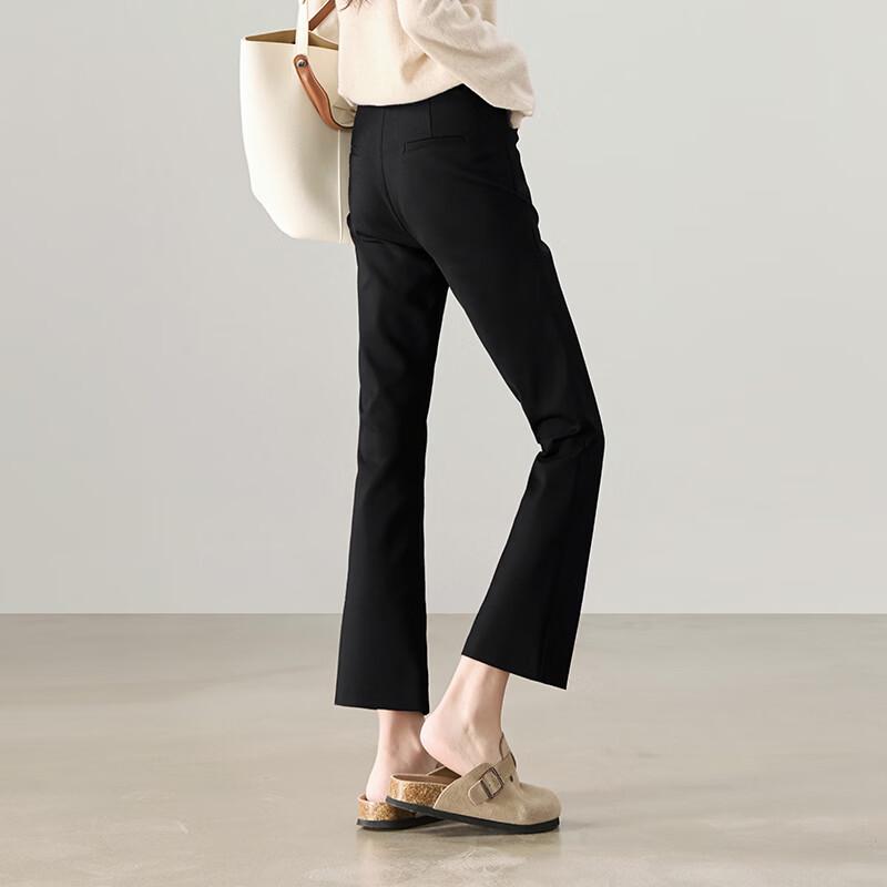 SOFSIL Women s Spring High-Waist Cropped Flare Casual Pants XL