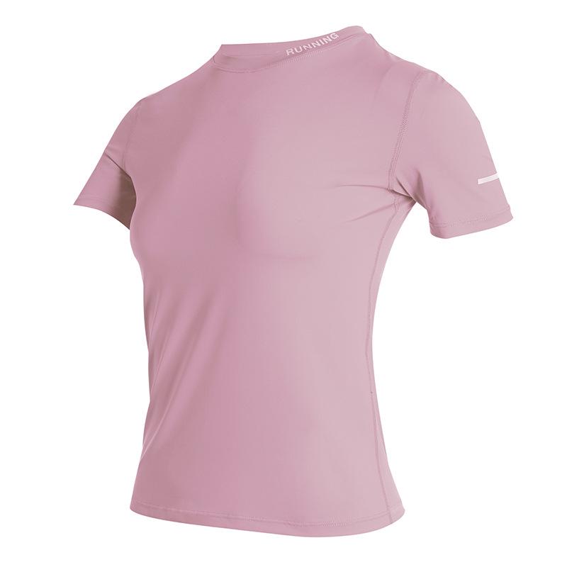 

Женская быстросохнущая футболка для йоги с принтом - Короткий рукав, эластичная, идеально подходит для летнего фитнеса и бега S [40-48kg]