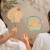 Shell-shaped Hand-Woven Fan Cute with Hanging Hoop Decorative Handheld Fans Natural Eco-Friendly Hand Braided Fan Home Decor