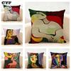 Picasso Illustrations Cushion Cover Household Decoration Linen Sofa Cushion Cover: Skin-Friendly & Breathable With Invisible Zip