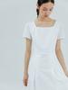 Etmont Cotton Square Long Dress, White