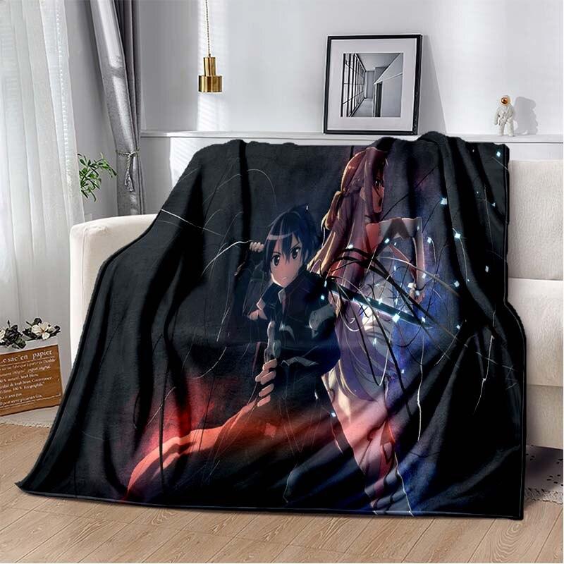 Asuna Sword Art Online 3D sztuka drukowana koc polarowy na łóżka piesze wycieczki piknik gruba kołdra narzuta koc polarowy