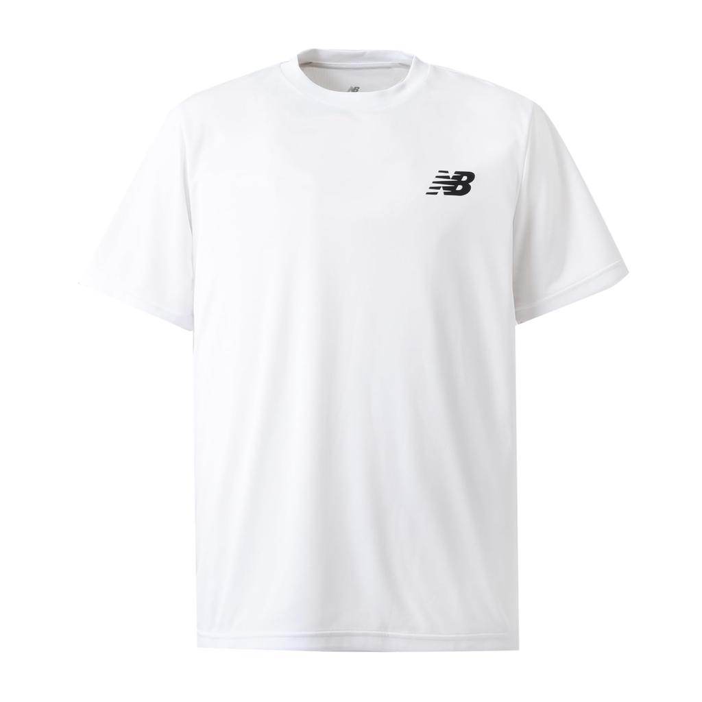 New Balance Training Short Sleeve Shirt Short Sleeve Soccer Running Dry Quick Drying Breathable WT Men's (AMT45401) Men's (White)