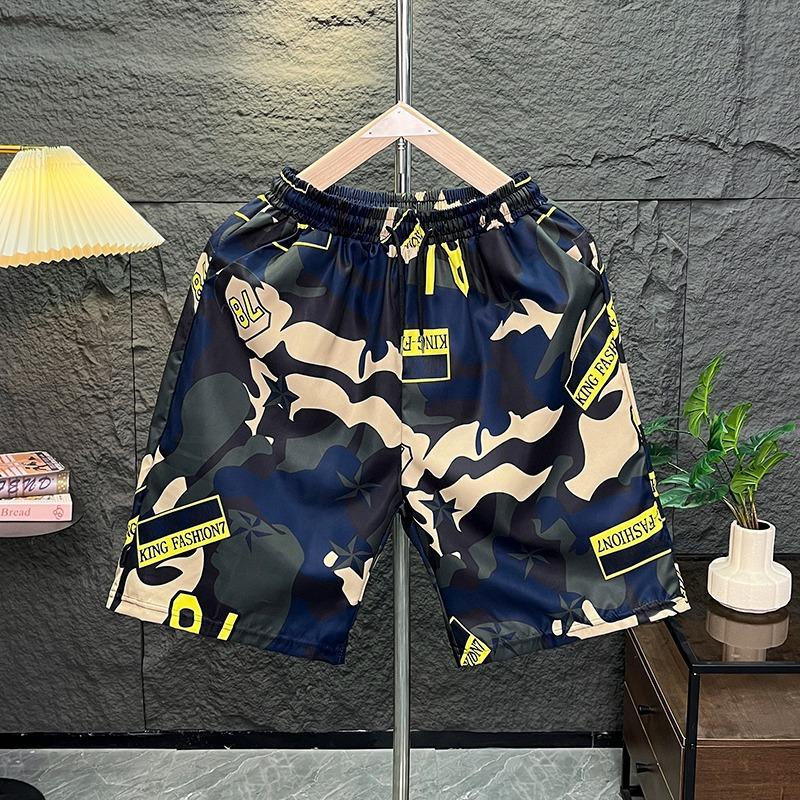 Beach Pants Men's Summer Thin Casual Home Printed Shorts Loose and Quick-drying Big Shorts Five-point Pants