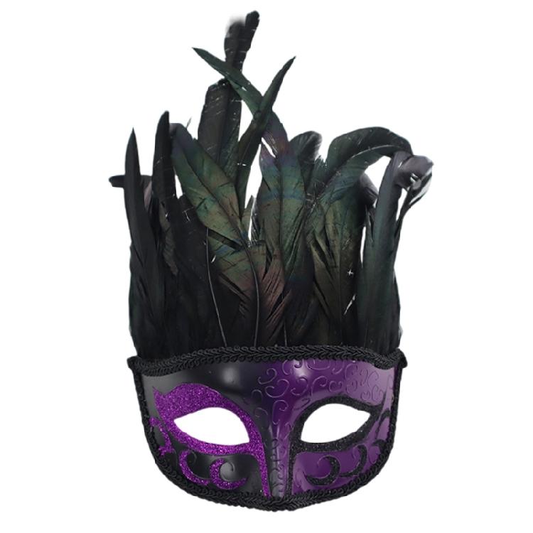 Перьевая маска, маска для Хэллоуина, маска для маскарада, маска для косплея с перьями, полумаска для лица для мужчин и женщин.