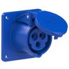 Straight Panel Socket 16A 2P+Z 230V 75x75mm IP44/54