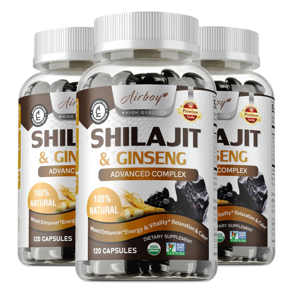 Airboy Shilajit & Ginseng Komplex Kapseln - Energie - ImmunGesundheit