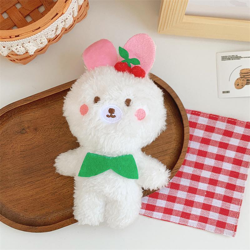 New Cherry Bear Bunny Plush Pendant Cute Cartoon Doll Schoolbag Keychain Catcher Doll