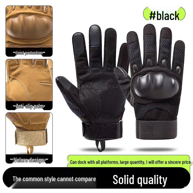 Men's Full-Finger Outdoor Tactical Gloves - Cut-Resistant, Wear-Resistant for Motorcycle Riding & Combat