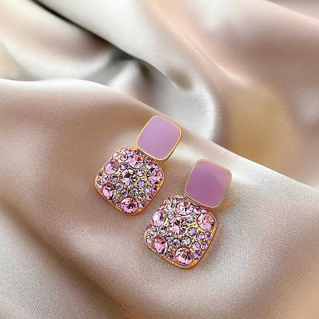 Square-shaped Trendy Purple Square-shaped Fashion Commuting Earrings and Ear Pendants for Accessories.