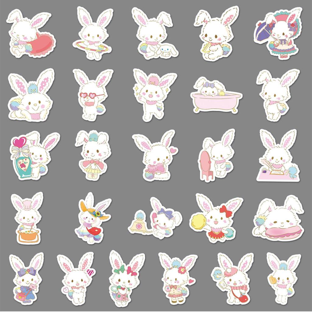 51 Sanrio Wishing Rabbit Stickers: Cute, Waterproof Animal Designs for Phone Cases & More.