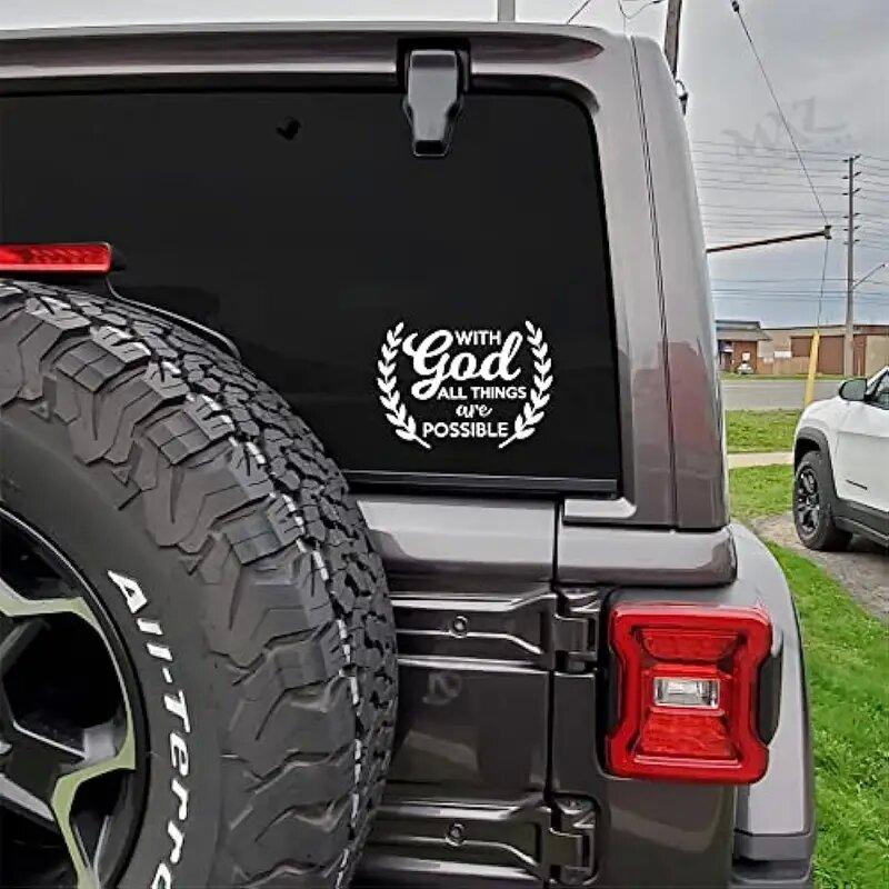"With God All Things Are Possible"Stickersfor A Unique And Personalized Lookhigh Quality Sticker For Cars Trucks Motorcycles !
