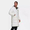 adidas Alphabet Logo Print Hooded Medium Length Down Jacket Unisex Outerwear White HZ2600