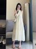 Beautiful neck French off-the-shoulder dress women's summer new sleeveless coffee break seaside vacation long skirt