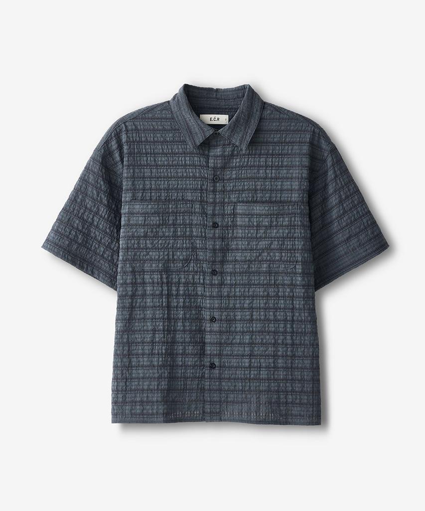 ECORR Crinkle Crop Short Sleeve Shirt_Charcoal