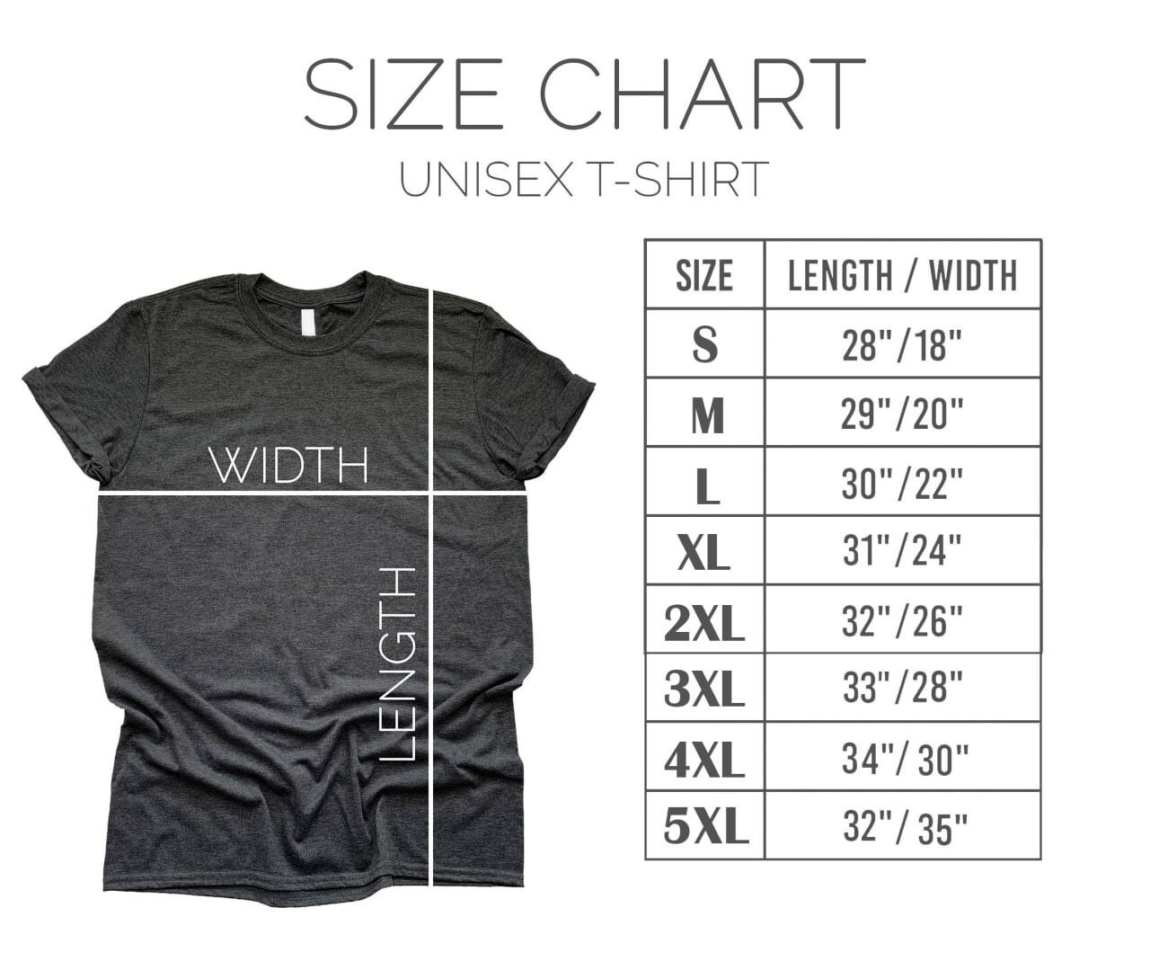 T-shirt size S-5XL XXXXL