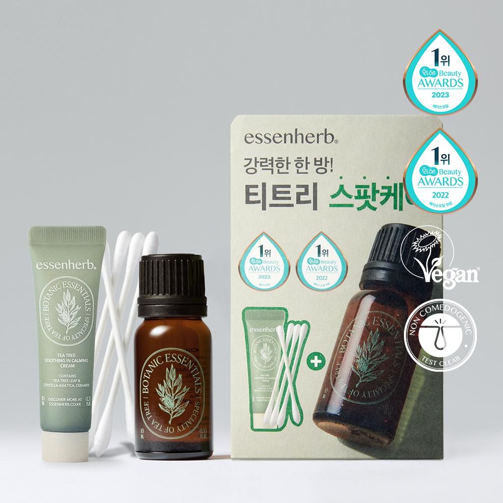 Essenherb [exclusive] Essenceherb Tea Tree 100 Oil 10ml Package  + 10ml Cream+50p Cotton Swab Gift
