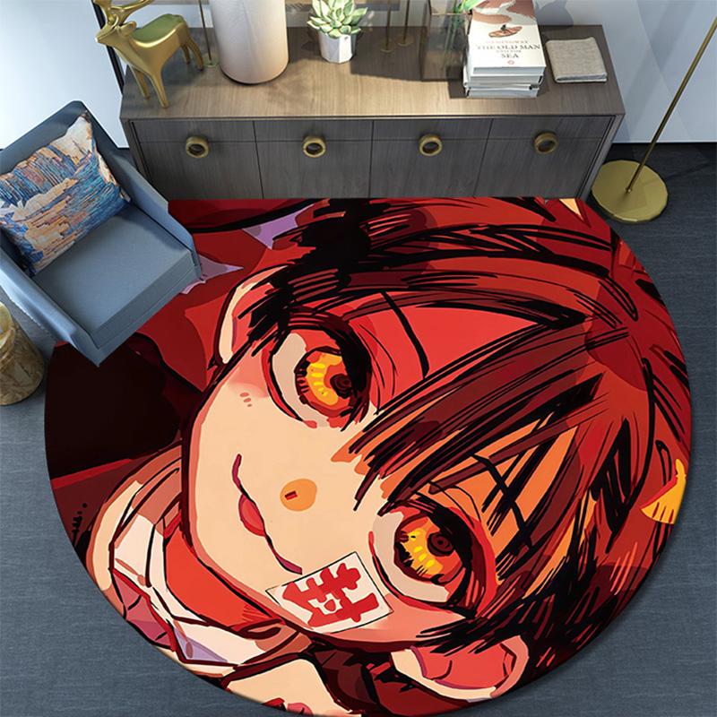 Toilet‑Bound Hanako‑kun Round Area Rug,Carpet Rug for Living Room Bedroom Sofa Playroom Decor,Non-slip Floor Mat