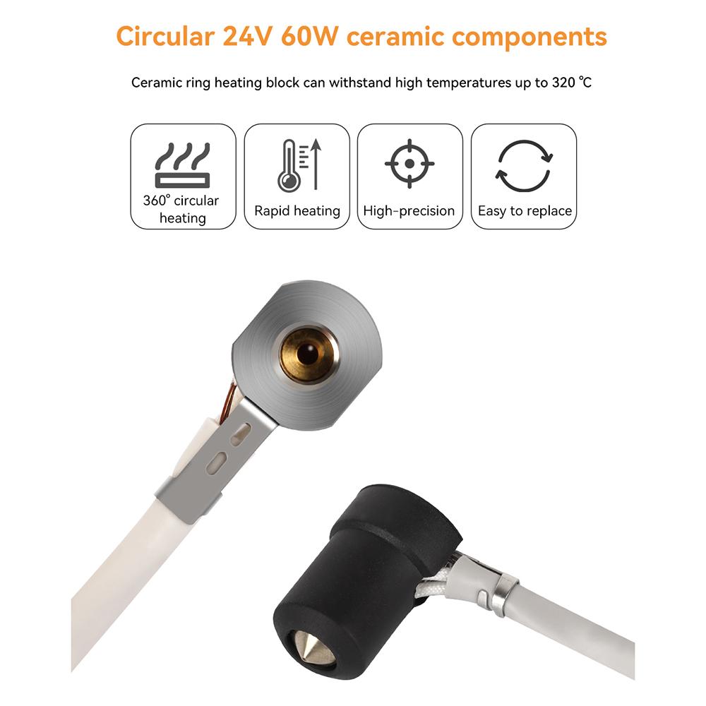 VORO 2.4 Prusa 3D Yazıcılarla Uyumlu Yükseltilmiş Baskı Kafası Seramik Isıtma Çekirdek Ekstrüderi