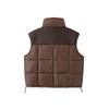 European cotton-padded vest female Hong Kong style pu leather splicing jacket autumn and winter new Hong Kong style student vest top