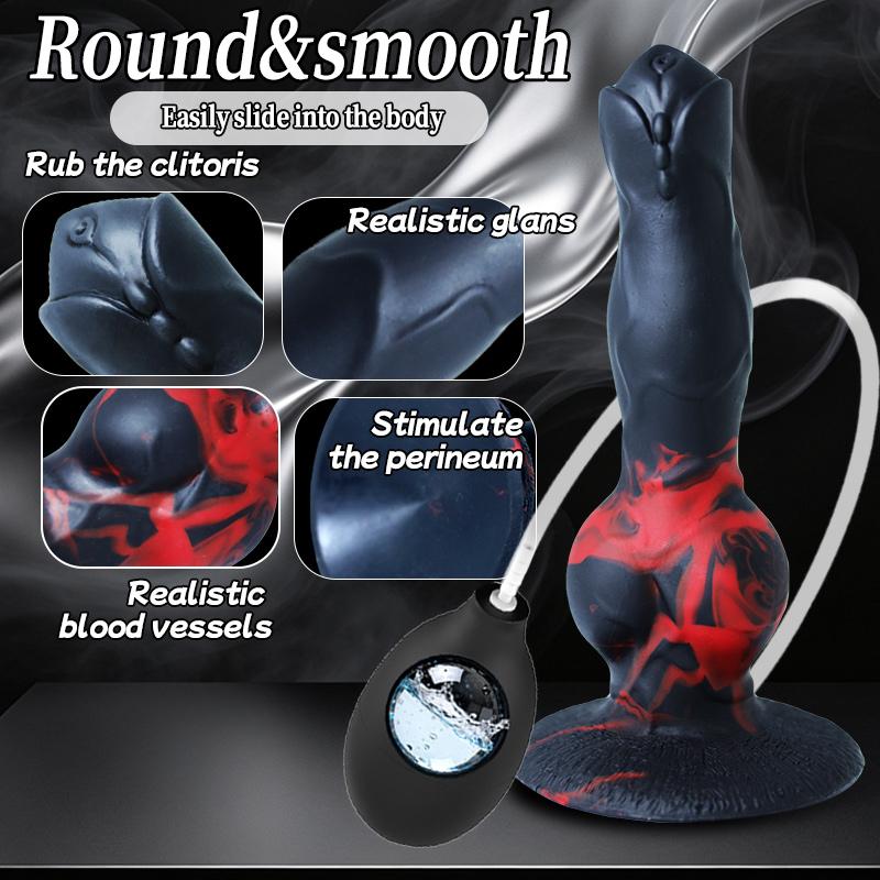 Liquid Silicone Ejaculating Anal Plug - Squirt Dildo for Men Women, Backdoor Realistic Adult Sex Toy with Pump