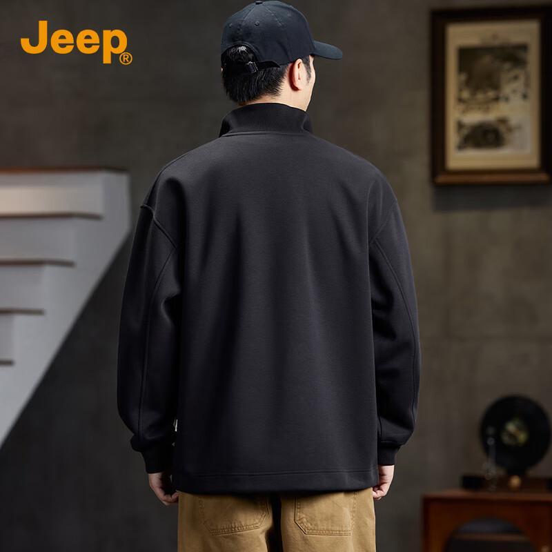 Jeep Men's Casual Half-Button Polo Sweatshirt