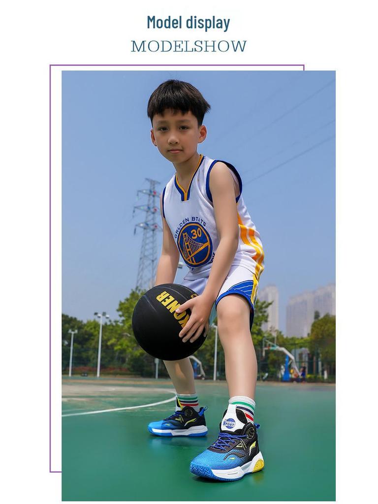 Atmungsaktive Mesh-Jungen-Basketballschuhe Frühjahr/Herbst 2026: Rutschfeste Sportschuhe für mittelgroße bis große Kinder