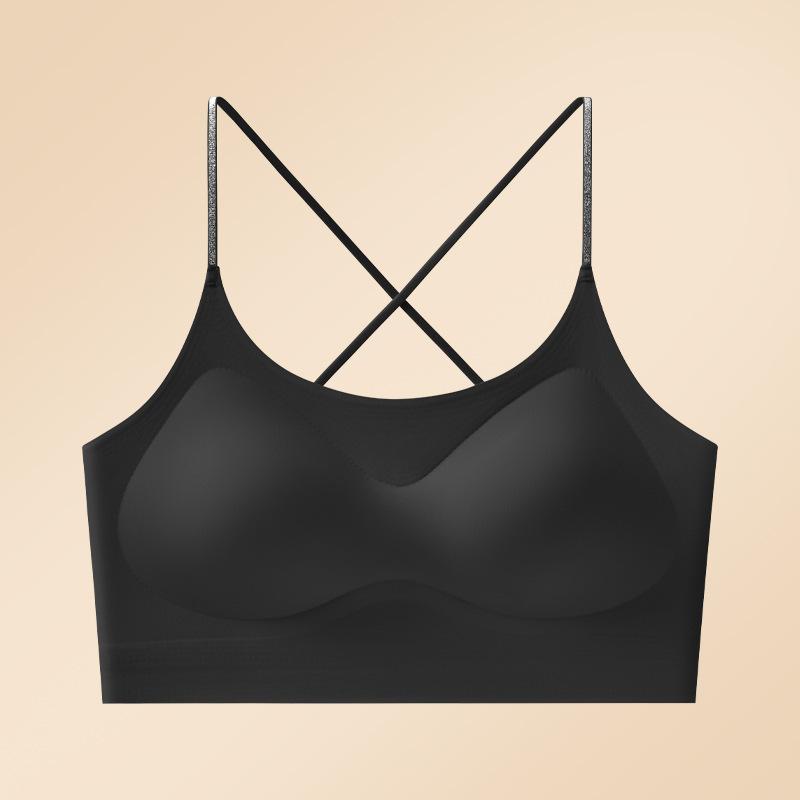 Silent bra invisible bra with gathered straps and no steel underwire underwear