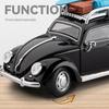 Beetle alloy die-cast car model 1/24 simulated sound and light retro car toy collection ornament holiday gift