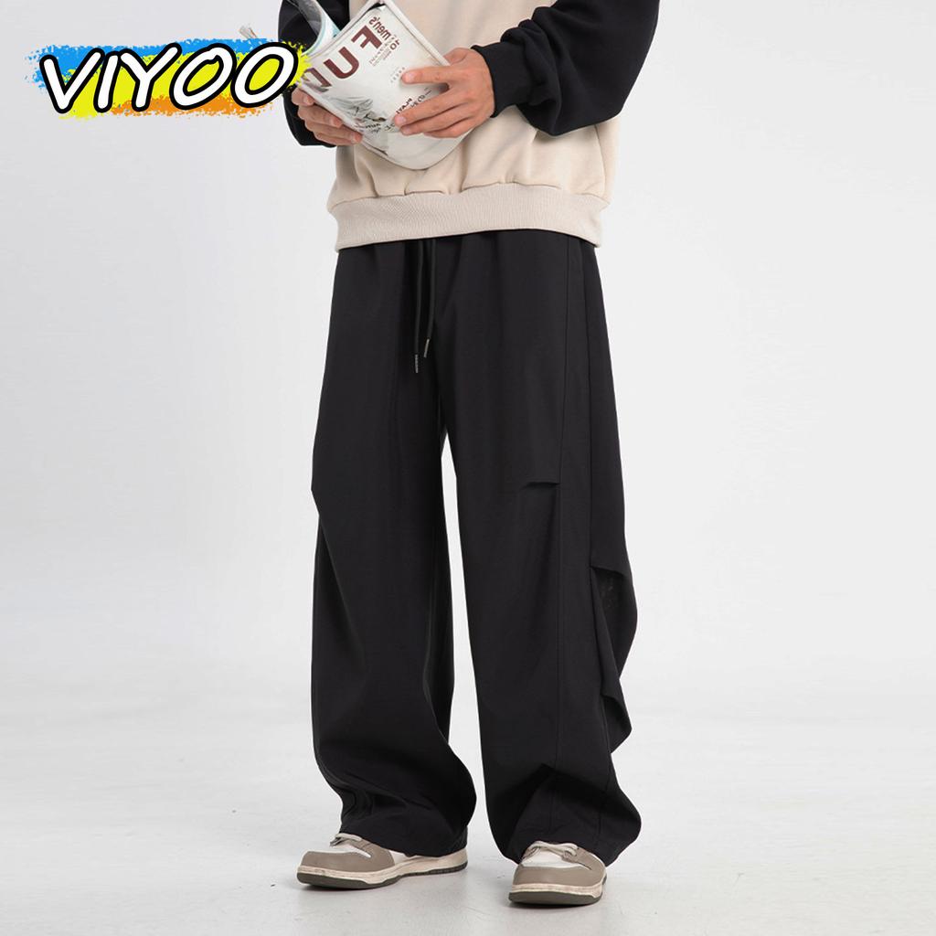 Men's Women's High Street Drawstring Casual Cargo Baggy Wide Leg Pants Trousers For Men Streetwear Sweatpants Jogging Track Pants