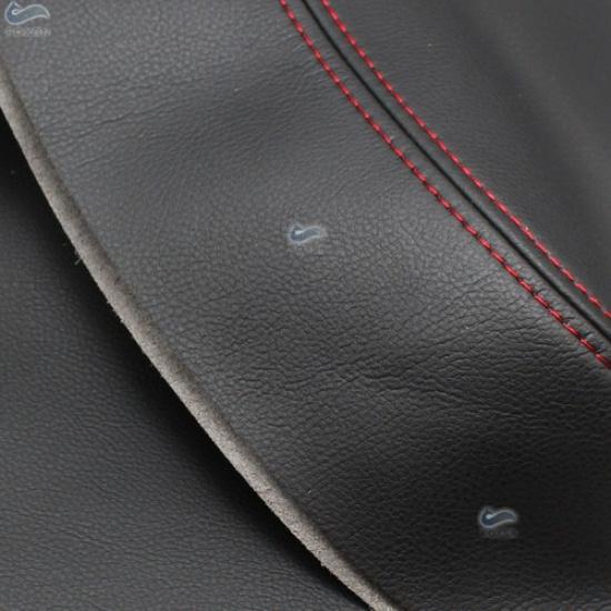 For 07-12 Acura RDX 2xBlack Leather+Red Thread Front Door Panel Armrest Cover