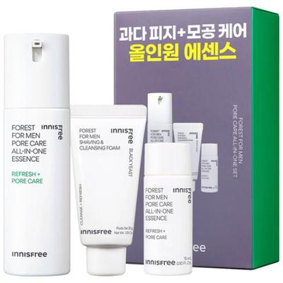 Forest Pore All-in-One Essence Set for Men (100 mL + 15 mL + Shaving & Cleansing Foam 30 G)