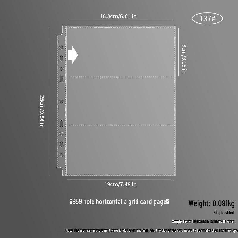 A4/A5 HD Transparent 4-Pocket Refill Pages for Star Cards - Thickened Inserts for 3-Inch Photo Card Albums