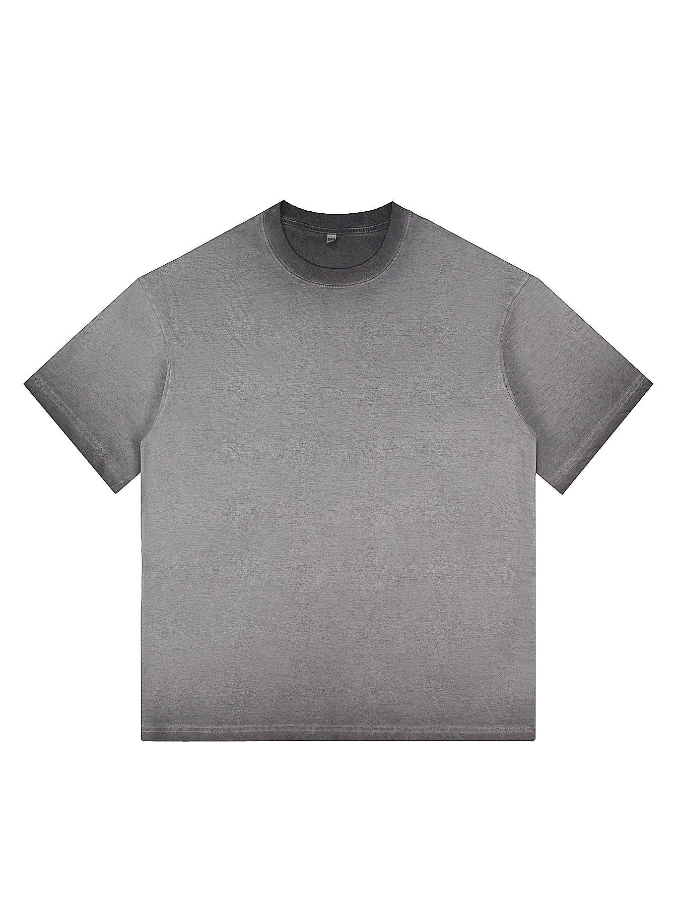 260g Unisex Vintage Washed Cotton Drop Shoulder T-shirt S