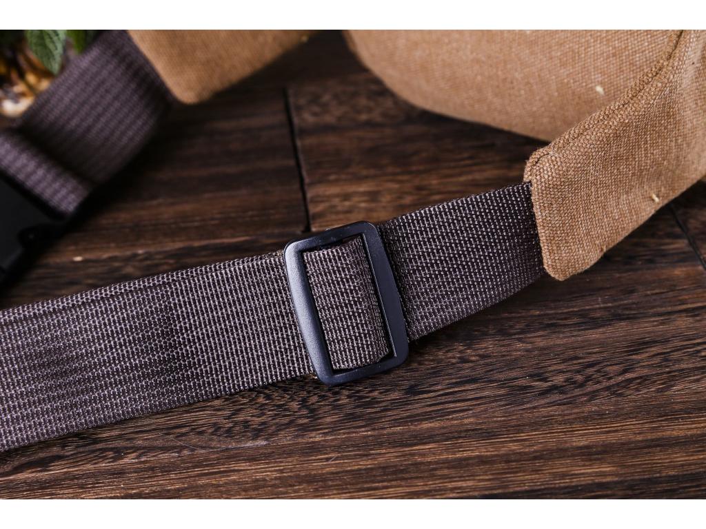 Compact Wear-Resistant Canvas Waist Bag: Multifunctional, Large Capacity, Anti-Theft, Simple Fashion