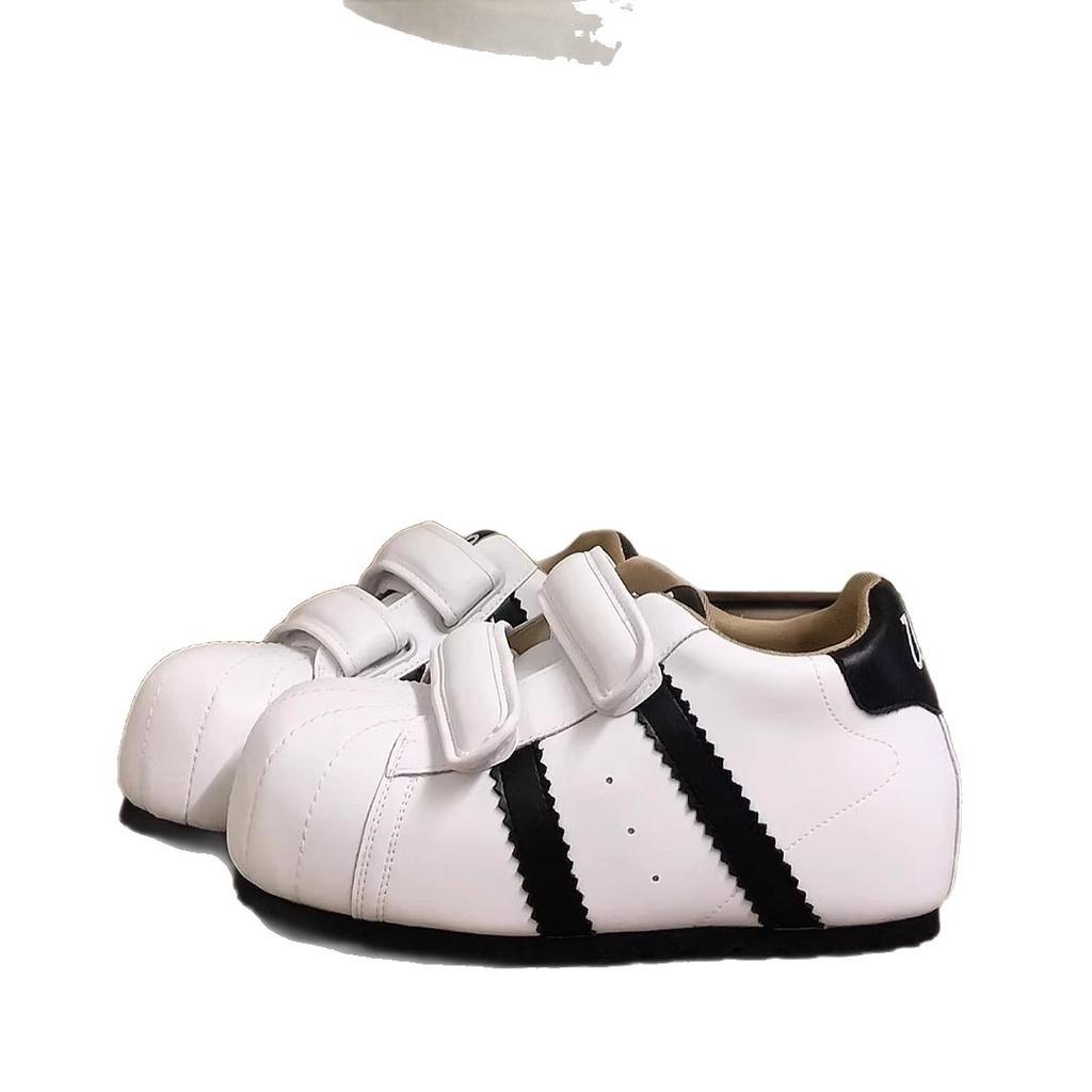 Velcro Ugly Cute Shell Head German Training Bread Shoes Women's 2025 New Versatile Inner Height Increase Leisure Sports Small Board Shoes