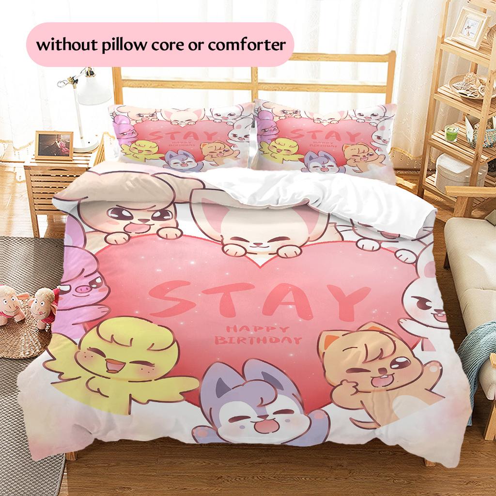 SKZOO Pattern Bedding Quilt Set Home Decoration Gift (1 * Duvet Cover + 2 * Pillowcase Without Core)