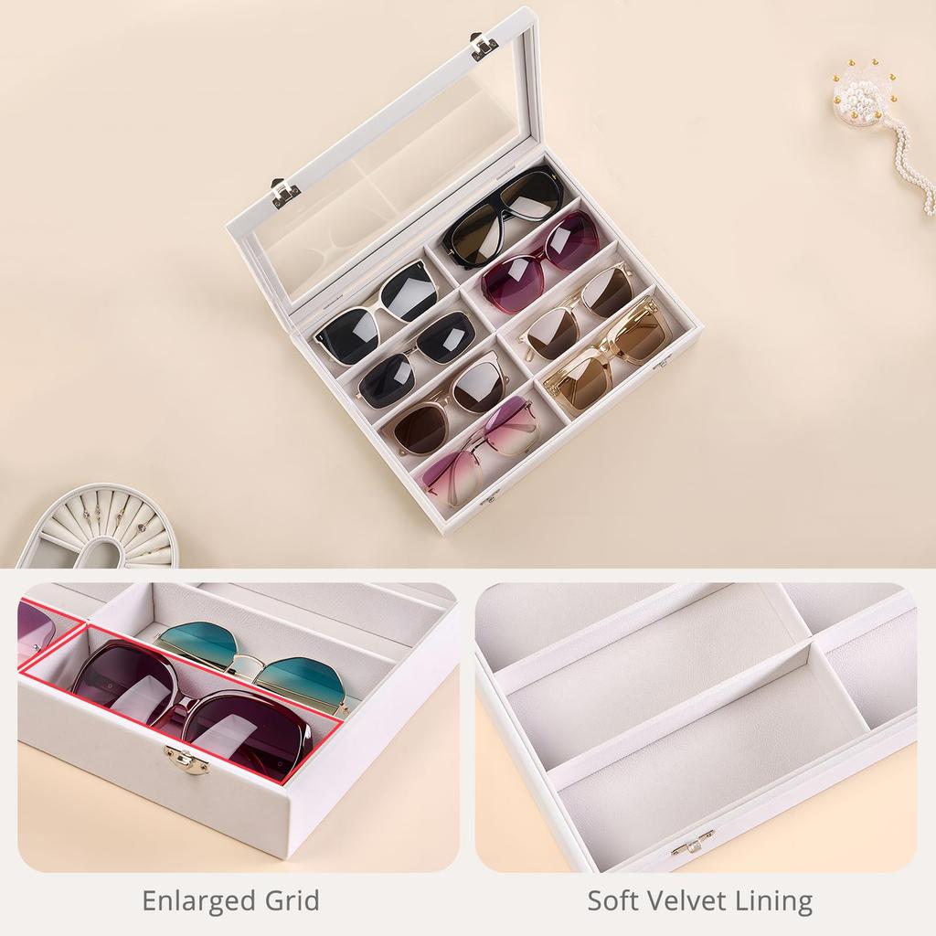 Sunglasses 8 and Accessory Display Drawer 1 Piece [Lolalet] Tray, Compartments, Velvet, Glasses, Sunglasses, Storage, Tray, Storage,