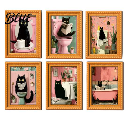 Art Lover Housewarming Gifts Funny Wooden Fridge Magnets Frame Retro Cute Cat Pattern Magnetic Refrigerator Brown Imitation Wood Frames Locker Magnet