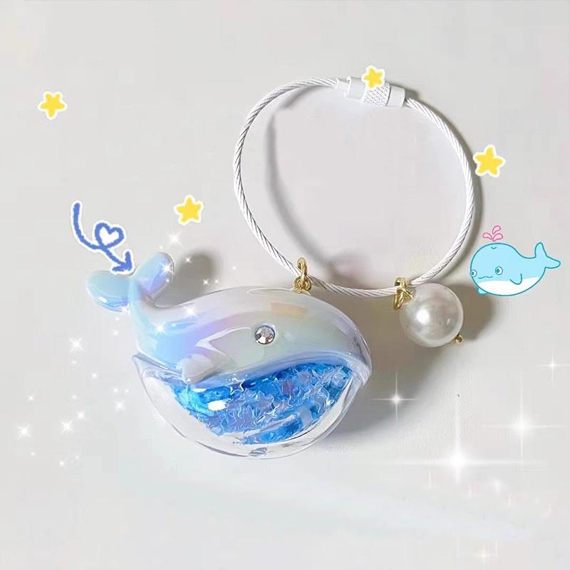 Adorable Whale Keychain Gradual Color Changing Pendant For Decoration
