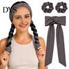 Heatless Curling Ribbon 2-in-1 Headband for Women, Overnight Hair Curlers with 2 Scrunchies Sleep, Flexible No Damage Wraps Rods Curls, Heat