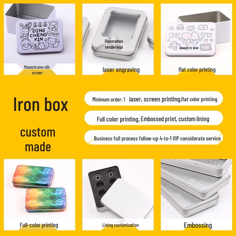 In-Stock Frosted Square Tin Box for Makeup: Eyeshadow, Blackhead Needle, Eyebrow Pencil Packaging