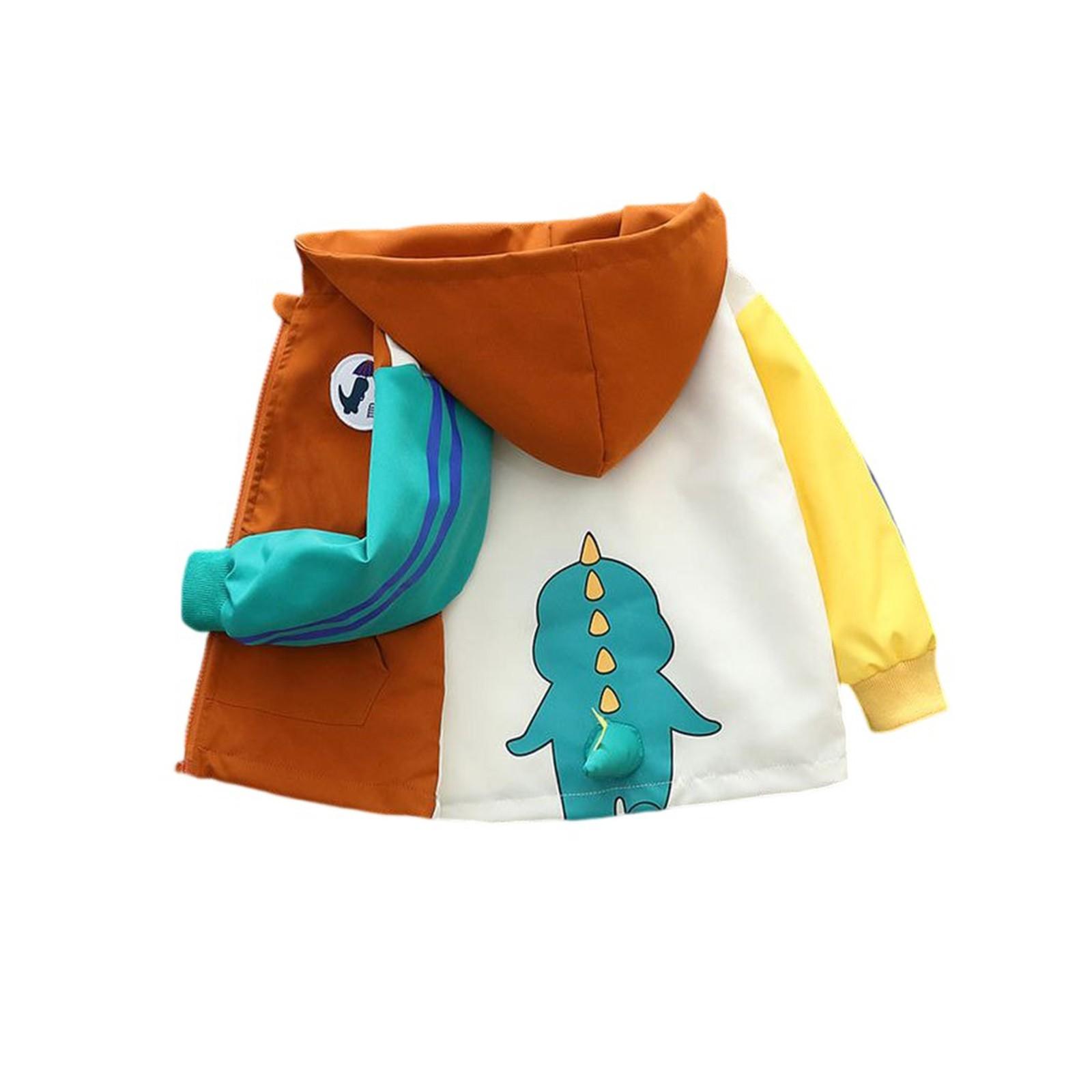 

Модные топы для девочек в западном стиле, мультяшная ветровка с капюшоном 130 кофейный